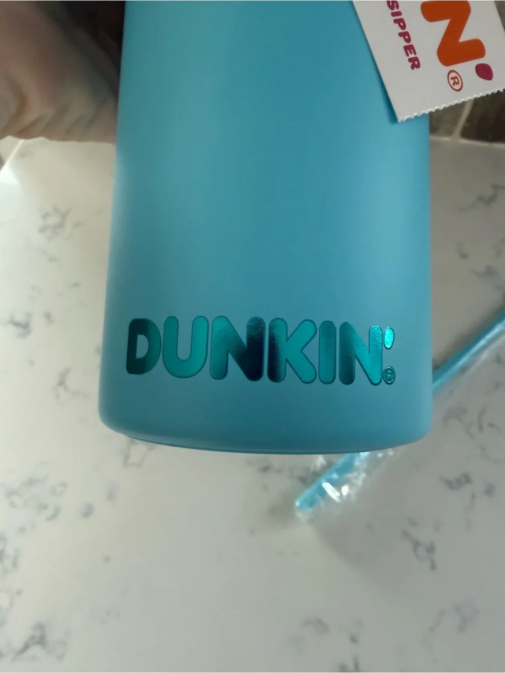 NEW Dunkin Blue 20oz Polished Stainless Sipper